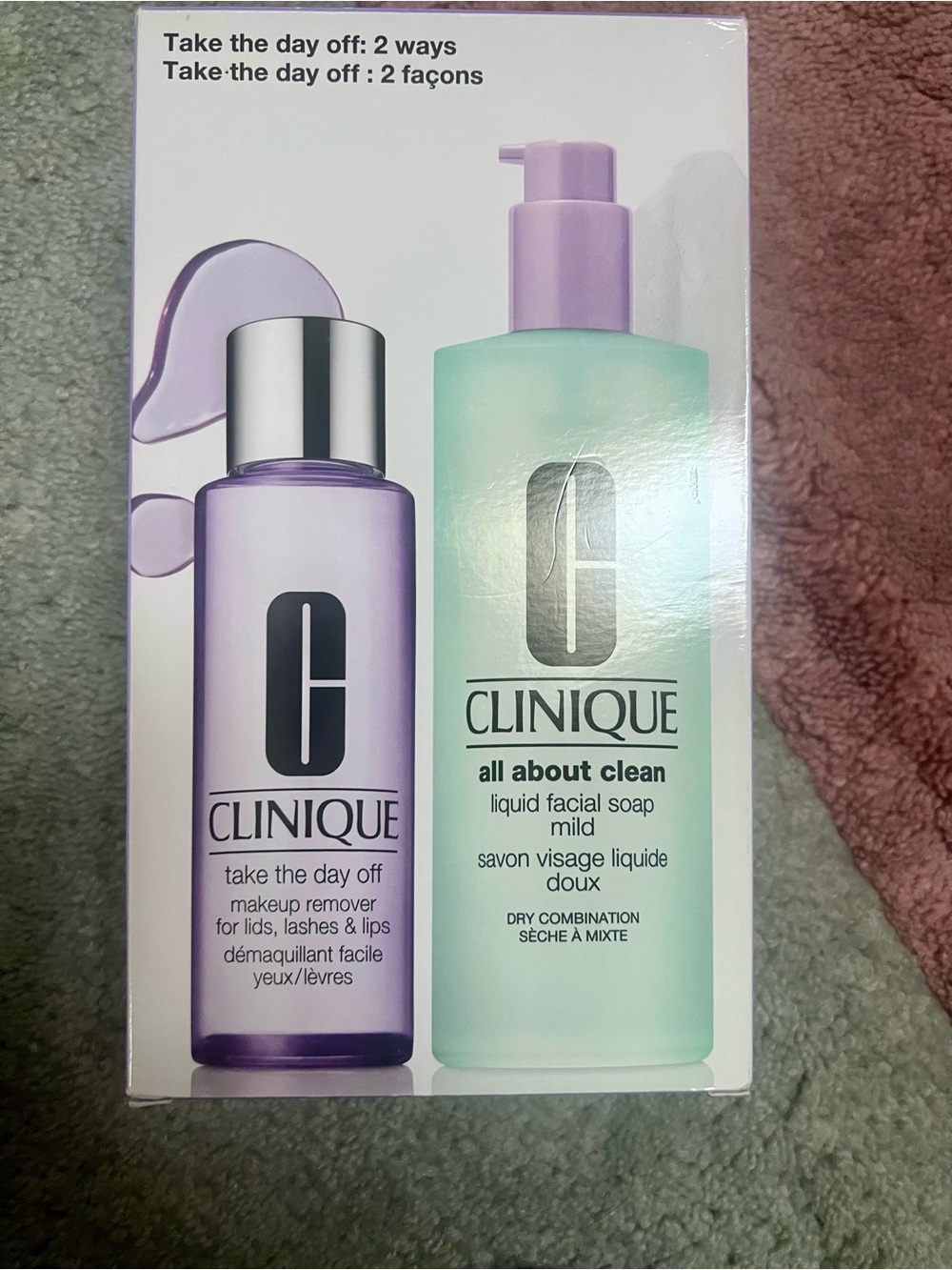 Clinique Purple & Mint Green Skincare Set
